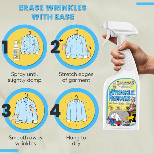 Grandma's Secret Wrinkle Remover Spray - Easily Removes Wrinkles & Odors - Wrinkle Release, Fabric Refresher Spray, Chlorine, Bleach and Toxin-Free - 16 Ounce, 3 Pack - size: 16.00 Fl Oz (Pack of 3), style: Wrinkle Remover