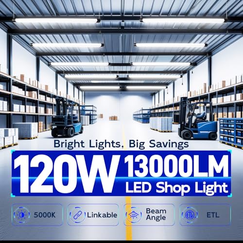 hykolity 4FT 120W LED Shop Light Linkable,13000LM(400w Equivalent) - color: Black, size: 4FT-120W