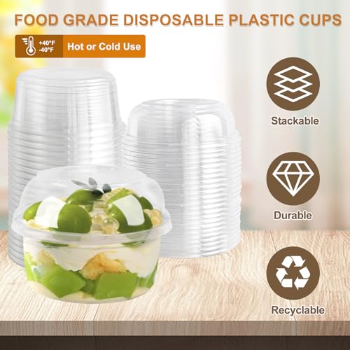 Disposable Food Containers With Lids And Spoons 50 Pack 12 oz Mini Parfait Dessert Cups Take Out Meal Prep Salad Bowls For Lunch, Plastic Ice Cream Bowls Pet, Acai Bowl, To-Go Party Containers(12oz) - size: 12oz