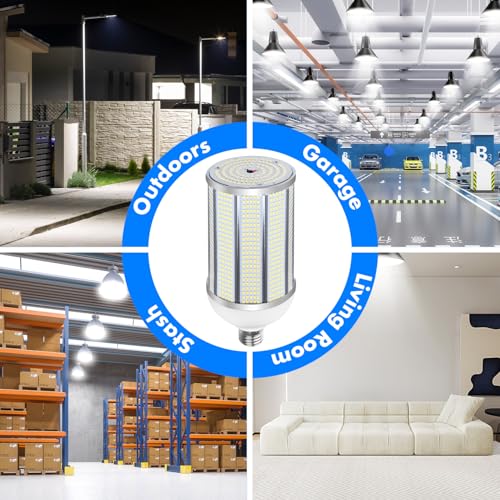 HJFF 2-Pack 150W LED Corn Light Bulbs,5000K 24000lm,E26/E39 Base,1500W Equivalent LED Corn Bulbs for Commercial Industrial Lighting Warehouse High Bay Light - style: 150w 5000K