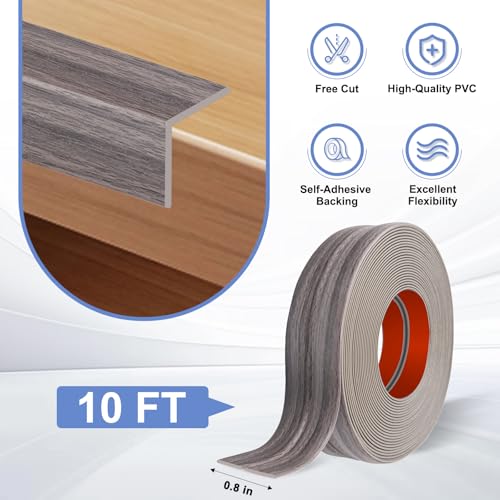 Wall Corner Protector Moulding Trim Peel and Stick - color: Brown Walnut Wood, size: 0.8 In x 10 Ft