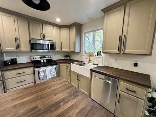 Howizz Walnut Butcher Block Countertop 72 x 25 x 1.5 Inches - Solid Wood Table Top for Island Kitchen Countertop, Desk Top, Dining Table, Workbench Top - color: Acacia - Finger Joint - Walnut - Finished, size: 72"L x 25"W