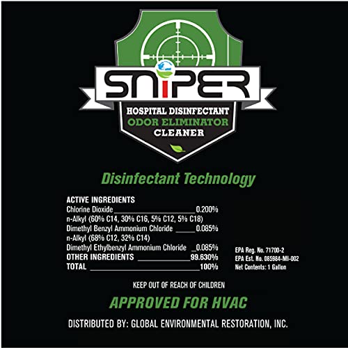 SNiPER Hospital Disinfectant, Odor Eliminator & All-Purpose Cleaner, 1 Gallon, 4-Pack - size: 128 Fl Oz (Pack of 4)