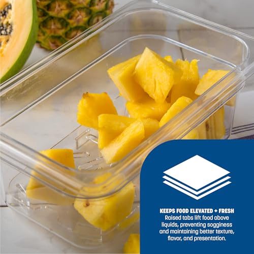 Carlisle FoodService Products Plastic Drain Shelf for 1/4 Size Food Pan Clear (Pack of 4) - size: 0.6 Inches (Pack of 4)