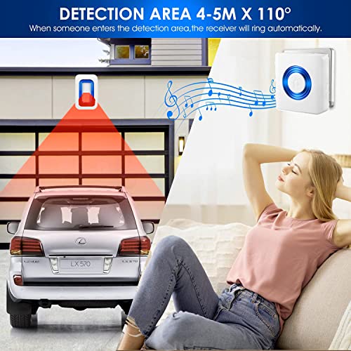 Caregiver Pager Wireless Motion Sensor Alert Room Bed Alarm and Fall Prevention for Elderly Dementia Patients (3 Receiver+2 Monitor Motion) - size: 3 Receiver+2 Monitor Motion