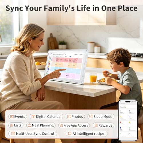 Digital Calendar 15.6 Inch, Smart Touchscreen Wall Calendar Planner - color: White-15.6in