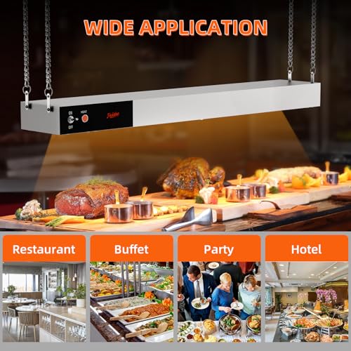 Food Heat Lamp, 36 Inch Commercial Food Heat Lamp Strip Heater, Stainless Steel Heat Lamp for Food, 1000W Infrared Food Warmer for Buffet, Cafeteria, Restaurant, Kitchen - size: 36 Inch