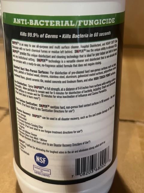 SNiPER Hospital Disinfectant, Odor Eliminator & All-Purpose Cleaner, 16 Ounce Spray, 2-Pack - size: 16 Fl Oz (Pack of 2)