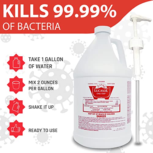 Lucasol One Step Hospital Grade Disinfectant Sanitizer w/ Pump Dispenser - style: 1 Gallon+Pump