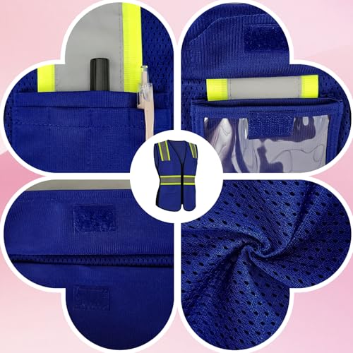 Safety Vest for Women, High Visibility Reflective Vest, Blue, S - color: 1pc Blue, size: Small
