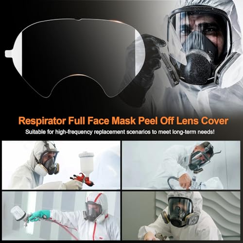 60 Pack Peel Off Lens Covers for 3M Full Face Respirators 6800 6900 6000