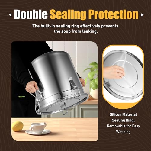 Stainless Steel Airtight Canister 7.25Gal, Rice Cereal Grain Container with Lid and Sturdy Locking Clamp, 33L Airtight Food Storage Container for Home, Farm, Commercial Kitchen - size: 33L