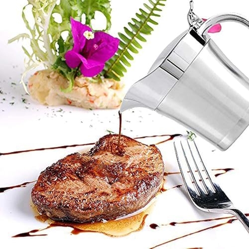 Double Insulated Gravy Boat – Stainless Steel Sauce Jug with Hinged Lid