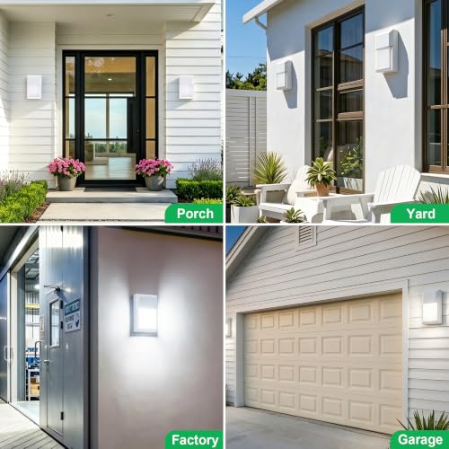 LIT-PaTH Outdoor Wall Light Fixture, Aluminum, LED 5000K, White, 2 Pack - color: 5000K White, size: 2-pack