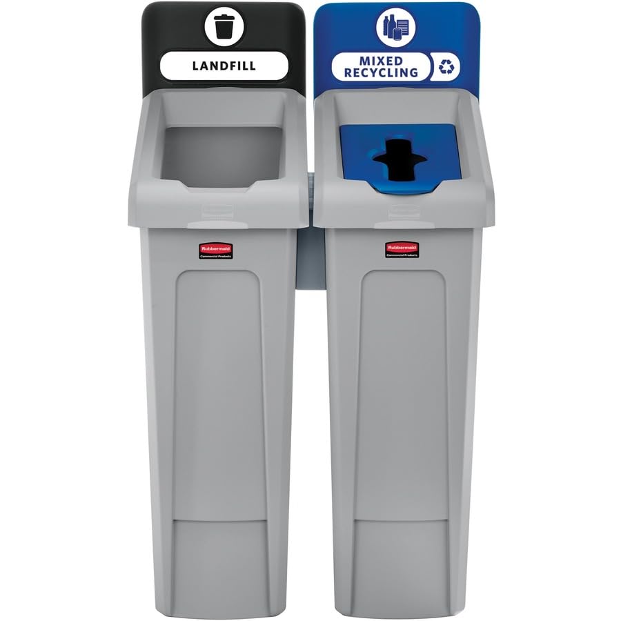 Rubbermaid Commercial Products Slim Jim 2-Stream Recycling Station - style: 2 Stream
