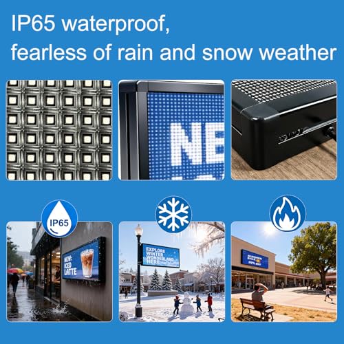 P6(40" * 17") Digital Programmable Scrolling Led Sign Scrolling Outdoor For Business message Board Display Screen Electronic Menu Board Wifi Control Word Light - color: Full Color, size: P6 (40 x 17 inches)