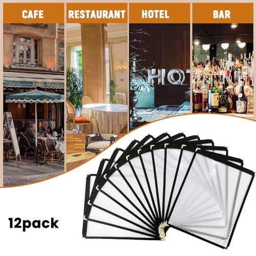 Menu Covers 8.5x11, 12 Pack Single Page Clear PVC Holder