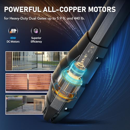 CO-Z Smart Dual Swing Gate Opener for Doors up to 880lb x2, App Compatible - style: Dual 880lb*2 with APP
