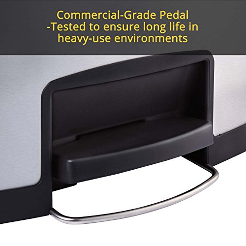Rubbermaid Commercial Products Streamline Plastic Front Step On Trash Can, 18 Gallon, Beige, Hands-Free Garbage Can for Medical Waste in Hospitals/Lab/Emergency/Patient Rooms - color: Beige, size: 18 Gallon, style: Plastic End Step Step-On