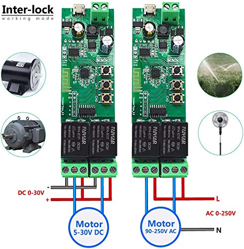 2-Channel WiFi Smart Switch Relay Module, TUYA/Smart Life App for Smart Home Remote Control, Momentary Time Adjustable, Compatible with Alexa/Google Assistant - color: DC2-Tuya, size: Tuya