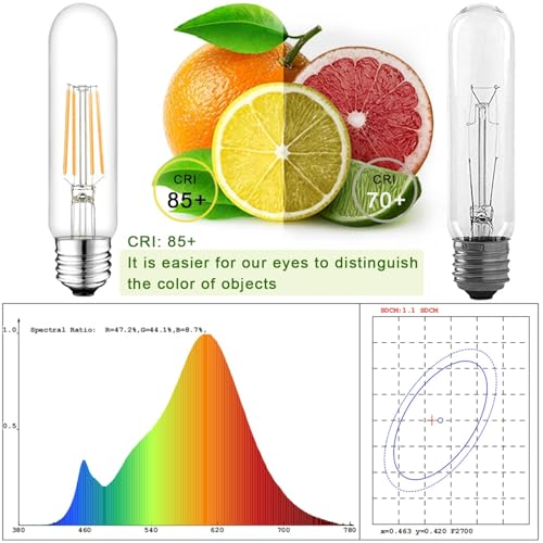 5 Inch Edison Bulb, 5000K Daylight White E26 Led Bulb 6W Dimmable, 800LM T10 T9 Bulb Clear Glass Tubular Light Bulbs, AC 120V Equal 80 Watt Bulbs for Chandelier Pendant Wall Light - 6Pack - size: 5 Inch 6W (6 Count)