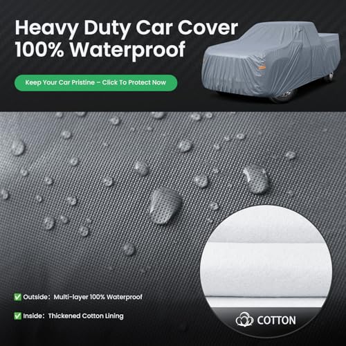 Chevy C10 Truck Cover Custom Fit 1973-1987 Crew Cab Long Bed(8') with Door Zipper, 10 Layers Outdoor Heavy Pickup Truck Cover Waterproof All Weather, Wind Dust Sun Protector. - color: Chevrolet, size: Custom Fit C10 Crew Cab Long Bed