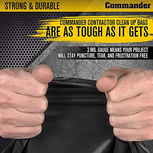 Commander 42 Gallon 3 MIL (eq) Trash Bags with Flap Ties 32" x 46" 20 Count - style: 42 Gal, 2 Mil, 20 Count