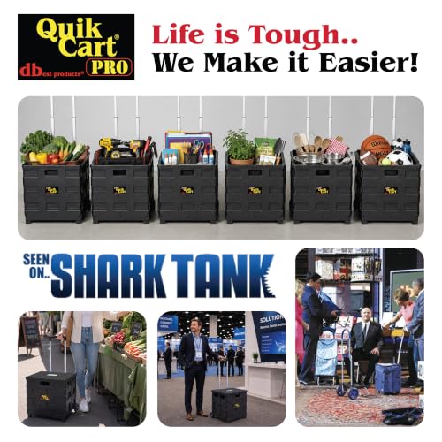 dbest Products Quik Cart Pro Collapsible Rolling Crate on Wheels - Black - color: Black, style: Pro