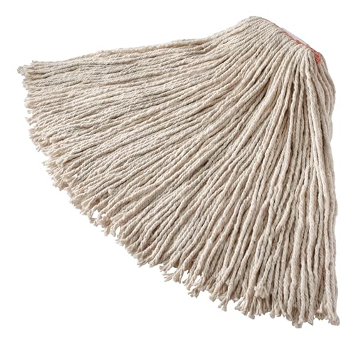 Rubbermaid Commercial Cut End Cotton Mop 20 Oz White Premium Heavy Duty Mop Head Wring and Rinse - size: 20 Oz., style: Single