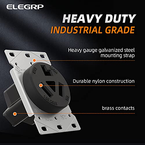 ELEGRP 30 Amps 3 Prong Dryer Outlet, 125/250V Flush Mounting Power Outlet, NEMA 10-30R Receptacle, Straight Blade Dryer Outlet, Non-Grounding, 3 Pole 3 Wire, UL Listed, 1 Pack - style: NEMA 10-30R Outlet