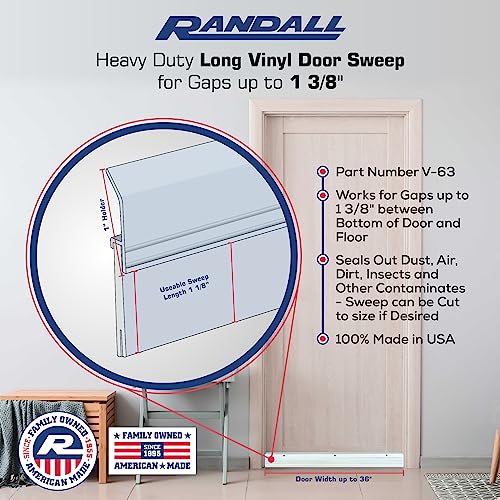 Heavy Duty Aluminum Door Sweep with Long Vinyl Seal, 3 FT White Door Bottom Weatherstrip, Draft Stopper for Exterior & Interior Doors, Easy Install Door Seal for Drafts, Dust & Insects - color: White, size: 3 Feet