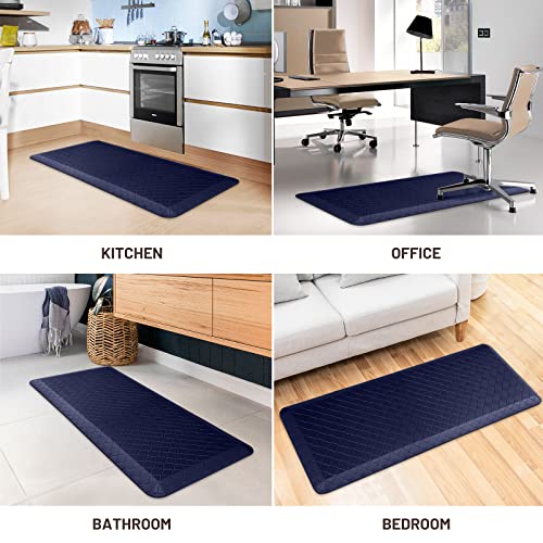 HappyTrends Kitchen Floor Mat - 4/5 Inch Thick Anti-Fatigue Kitchen Rug - color: Blue, size: 39"L x 17.3"W x 0.8"Th