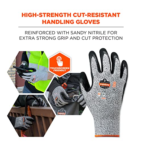 Nitrile Coated Work Gloves, Cut Resistant Level A3, Grip For Wet or Dry Enviroments, Ergodyne ProFlex - size: 2X-Large (Pack of 1)