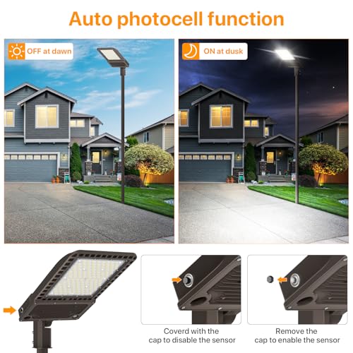 400W LED Parking Lot Light: 60000LM, 150LM/W 5000K Slip Fitter - size: 400W Slip Fitter Mount