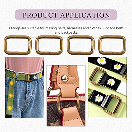 Swpeet 60Pcs Heavy Duty Metal Rectangle Ring - color: Bronze, size: 5/4 Inch