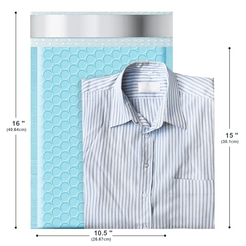 10.5x16 Poly Bubble Mailers #5 Padded Envelopes, 25Pcs Self Seal Mailing Envelopes Bubble Padded Mailers (Light Blue) - color: Light Blue, size: 10.5"x16" 25PC