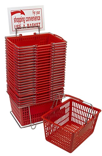 Only Hangers Red Shopping Basket Set (24 Baskets with Stand & Sign)