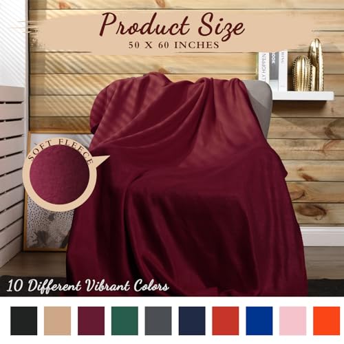 Kinlop 60 Packs Fleece Throw Blanket Bulk 60x50 Inch Soft Warm - color: Trendy Color