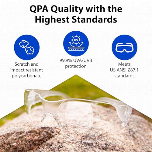Quest Anti-Fog Safety Glasses, ANSI Z87.1, Clear, Pack of 3 - color: Clear, size: Pack of 3