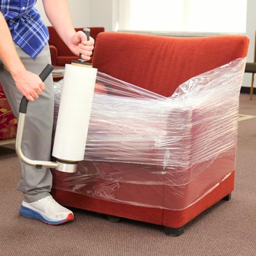 Hand Stretch Wrap Dispenser for 12–18 Inch Film, Heavy Duty Film Holder – 1 Pack