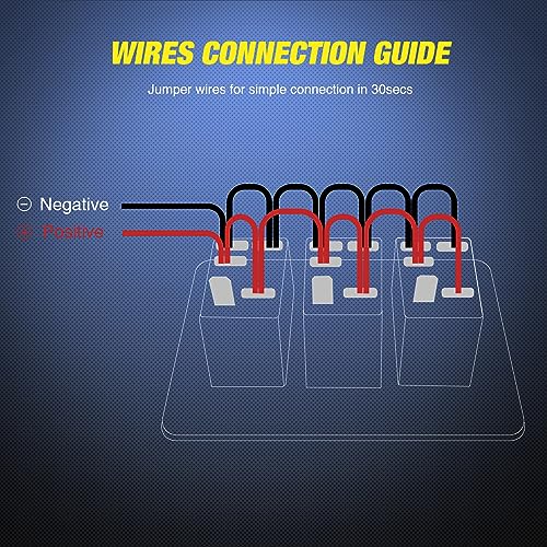 Nilight 3 Gang Aluminum Rocker Switch Panel Pre-Wired - color: Purple, size: 3 Gang