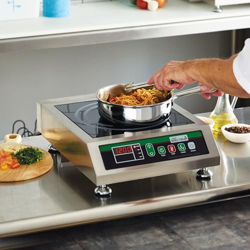 Winco 1800W (NEMA 5-20P Plug) Silver/Black Induction Cooktop Burner - color: Silver/Green/Black, size: 1800 W (120V, NEMA 5-20P Plug), style: Countertop