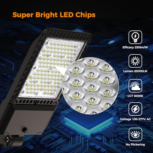 AIKVSXER 340W LED Parking Lot Light 85000LM Outdoor Street Lights 1 Pack