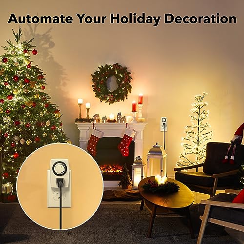 BN-LINK U47 Indoor Mini 24-Hour Mechanical Outlet Timer, 3-Prong, 4-Pack - size: 3-Prong, 4-Pack, 1 Outlet, Mini