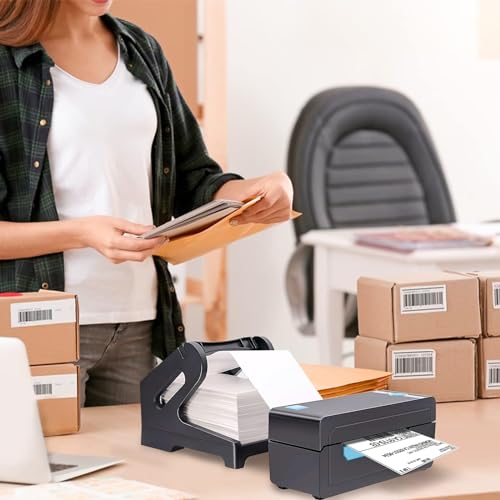 JADENS Thermal Shipping Labels 4x6-350 Labels(4 Rolls), Compatible with Rollo, Brother, Zebra and Most Thermal Printer, Perforated, Commercial Grade, Doesn't Compatible with Dymo - color: Label