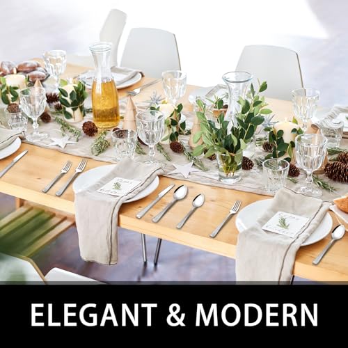49-Piece Silverware Set with Organizer, Food-Grade Stainless Steel Flatware for 8, Cutlery Utensil Sets with Steak Knives, Rust-proof, Mirror Polished, Dishwasher Safe, Silver Roman Column - style: Roman Column - Silver