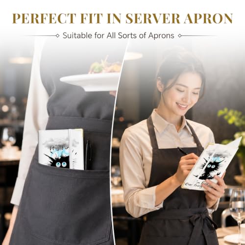 Server Book,7 Pocket Zipper Organizer,Server Books for Waitress - color: Funny Cat