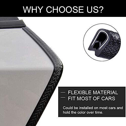 Winunite 98.4ft (30m) No Glue Car Door Edge Guards Black - color: black, size: 98.4 ft