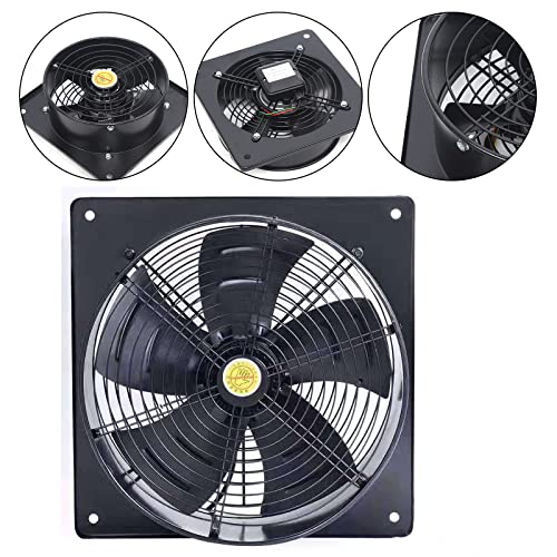DNYSYSJ 10 Inch Through Wall Exhaust Fan, 50W 735CFM 1450 RPM High Airflow Low Noise, Explosion-Proof Ventilation Extractor Fan Axial Fan for Kitchen, Basements, Garage, Warehouse and Workshop - color: black,10"