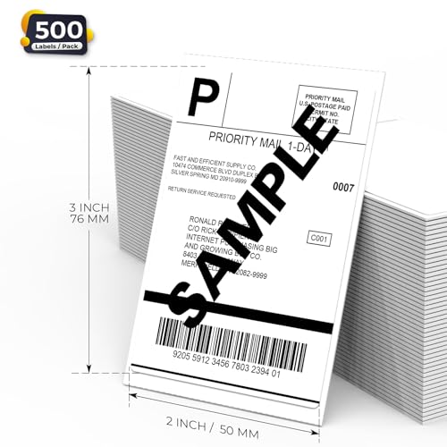 White Thermal Labels 3 ×5 Inch Waterproof Vinyl Stickers 300 PCS - color: White